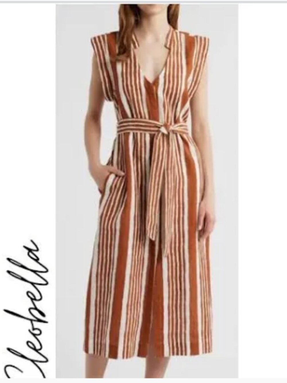 Cleobella Lani Midi Dress In Vecchio Stripe SIZE SMALL